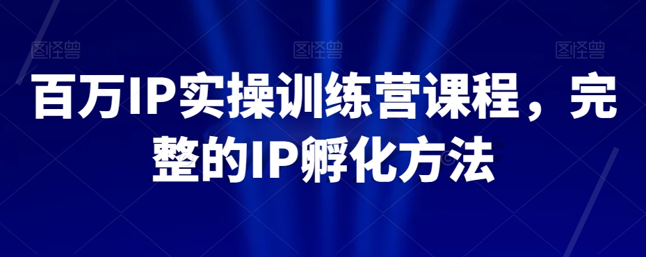百万IP实操训练营课程，完整的IP孵化方法-21资源库