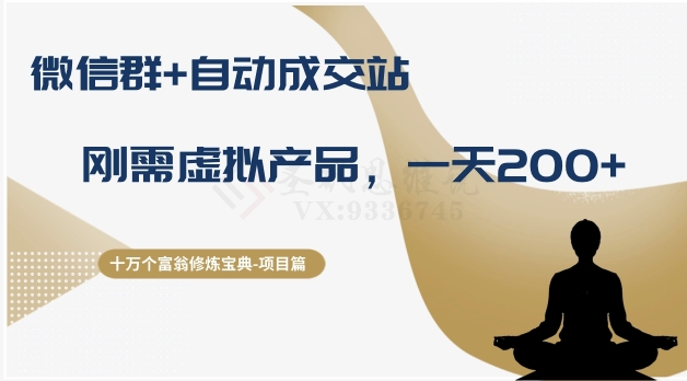 十万个富翁修炼宝典之8.微信群+自动成交站，刚需虚拟产品，一天200+-21资源库