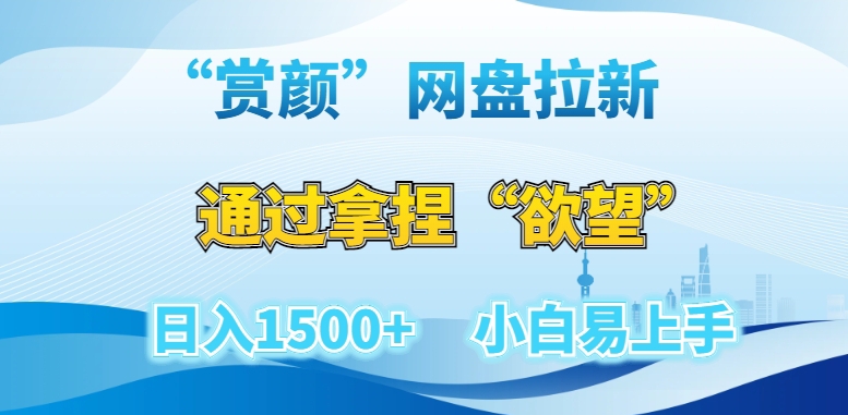“赏颜”网盘拉新赛道，通过拿捏“欲望”日入1500+，小白易上手【揭秘】-21资源库