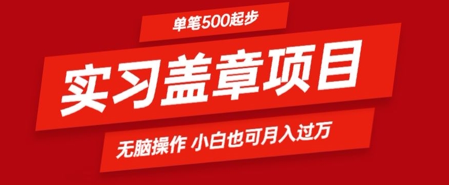 实习代盖章项目一单500起普通人可落地项目小白也可轻易上手-21资源库
