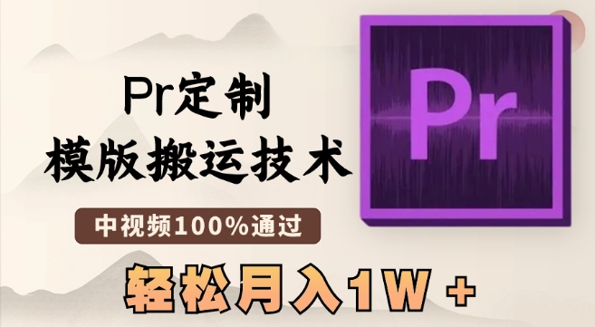 最新Pr定制模版搬运技术，中视频100%通过，几分钟一条视频，轻松月入1W＋【揭秘】-21资源库