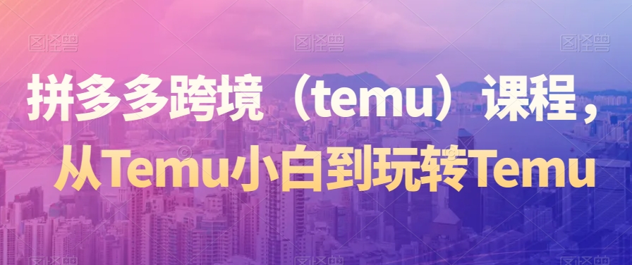 拼多多跨境（temu）课程，从Temu小白到玩转Temu-21资源库