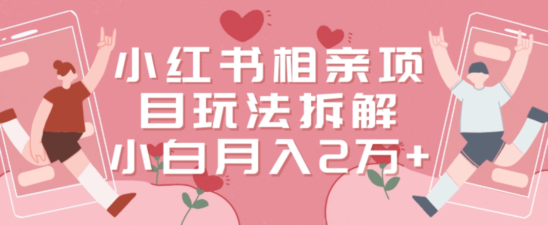 小红书相亲项目玩法拆解，有人通过这个副业项目做到了月收入2万多【揭秘】-21资源库