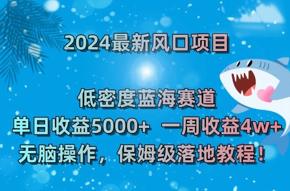 2024最新风口项目，低密度蓝海赛道，单日收益5000+，一周收益4w+！【揭秘】-21资源库