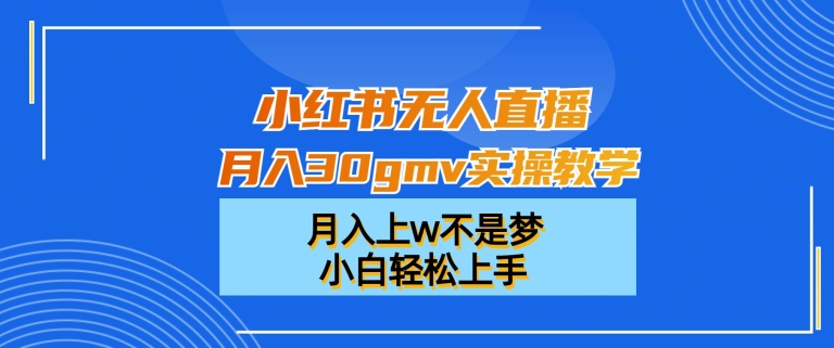 小红书无人直播月入30gmv实操教学，月入上w不是梦，小白轻松上手【揭秘】-21资源库