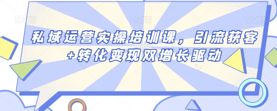 私域运营实操培训课，引流获客+转化变现双增长驱动-21资源库