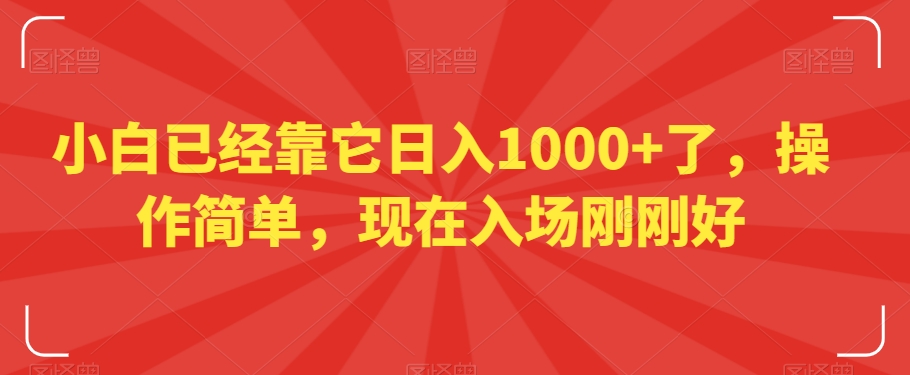 小白已经靠它日入1000+了，操作简单，现在入场刚刚好【揭秘】-21资源库