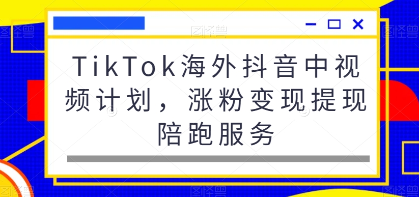 TikTok海外抖音中视频计划，涨粉变现提现陪跑服务-21资源库