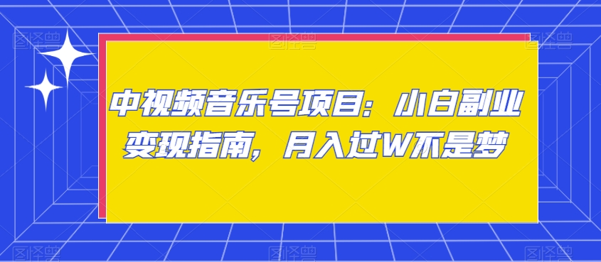 中视频音乐号项目：小白副业变现指南，月入过W不是梦【揭秘】-21资源库