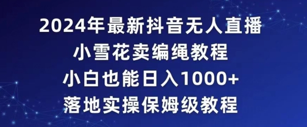 2024年抖音最新无人直播小雪花卖编绳项目，小白也能日入1000+落地实操保姆级教程【揭秘】-21资源库