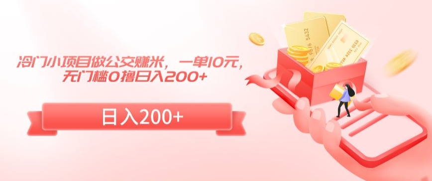 冷门小项目做公交赚米，一单10元，无门槛0撸日入200+【揭秘】-21资源库