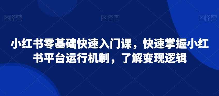 小红书零基础快速入门课，快速掌握小红书平台运行机制，了解变现逻辑-21资源库