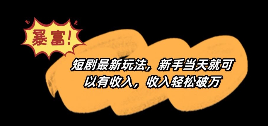 短剧最新玩法，新手当天就可以有收入，收入轻松破万【揭秘】-21资源库