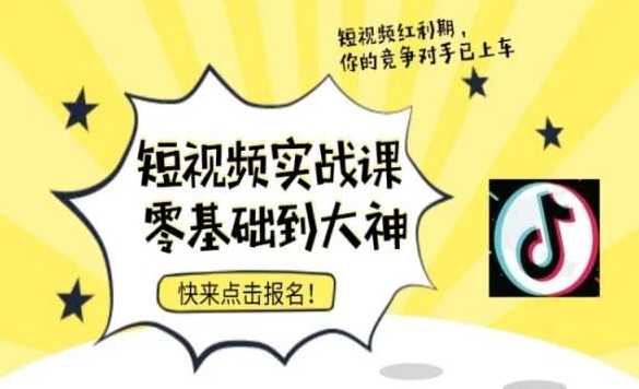 短视频零基础落地实操训练营，短视频实战课零基础到大神-21资源库