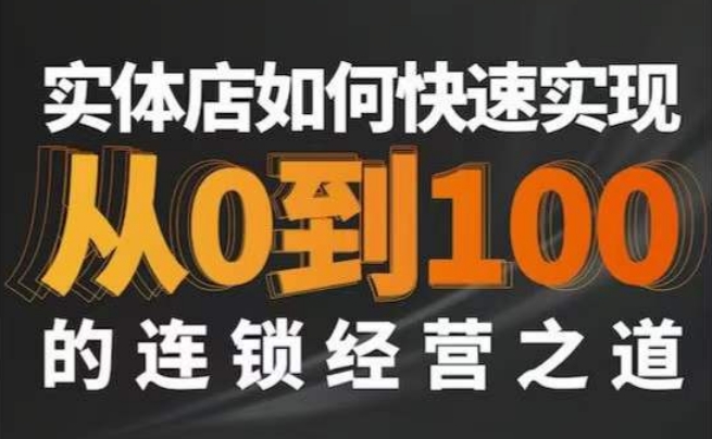 星哥·实体如何快速实现从0-100的连锁经营之道-21资源库