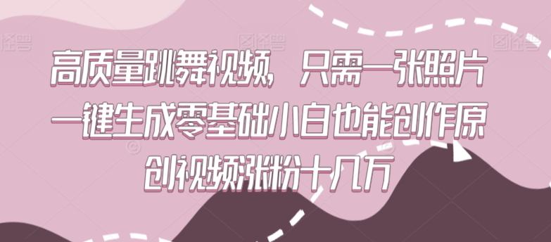 高质量跳舞视频，只需一张照片一键生成零基础小白也能创作原创视频涨粉十几万【揭秘】-21资源库