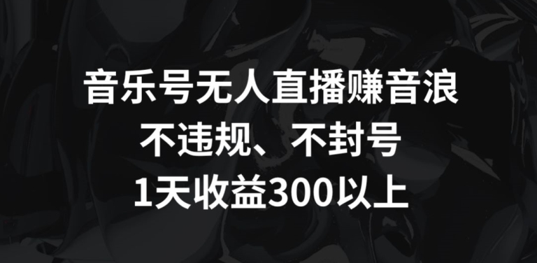 音乐号无人直播赚音浪，不违规、不封号，1天收益300+【揭秘】-21资源库