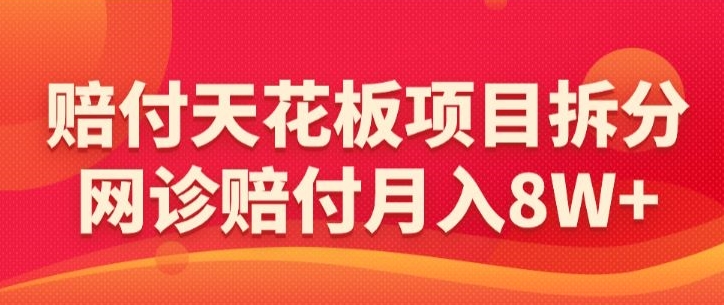 赔付天花板项目拆分，网诊赔付月入8W+-【仅揭秘】-21资源库