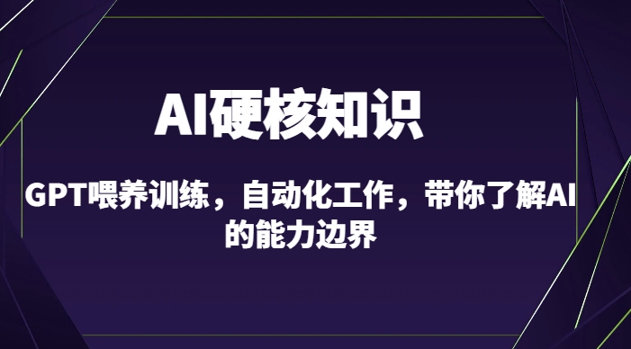 AI硬核知识-GPT喂养训练，自动化工作，带你了解AI的能力边界（10节课）-21资源库