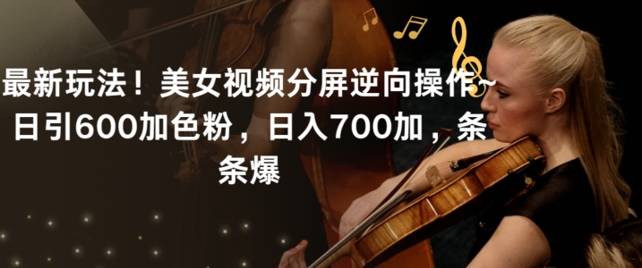 最新玩法！美女视频分屏逆向操作~日引600加色粉，日入700加，条条爆【揭秘】-21资源库
