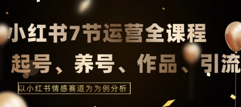 7节小红书运营实战全教程，结合最新情感赛道，打通小红书运营全流程【揭秘】-21资源库