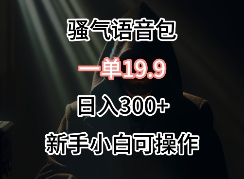 0成本卖骚气语音包，一单19.9.日入300+【揭秘】-21资源库