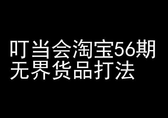 叮当会淘宝56期：无界货品打法-淘宝开店教程-21资源库