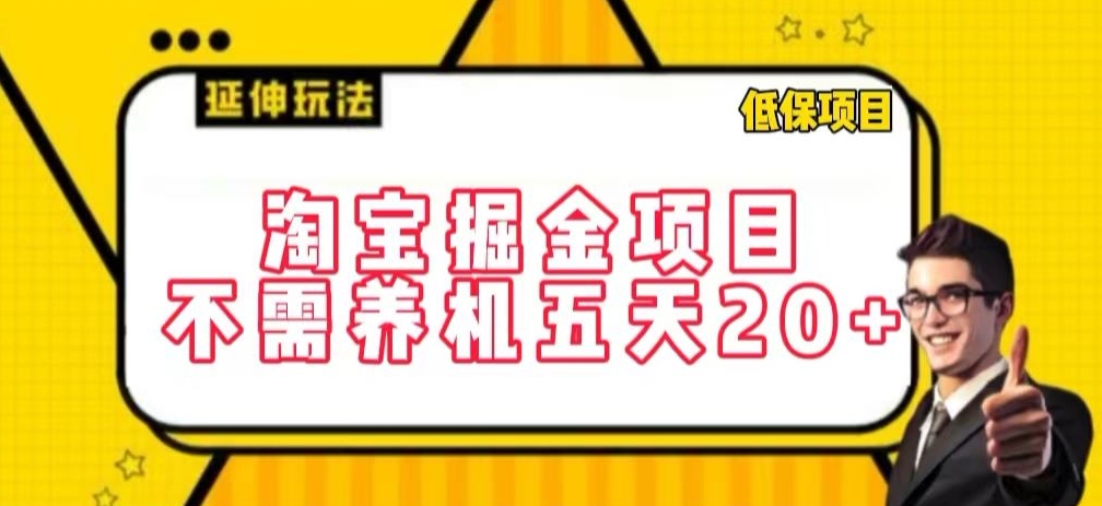 淘宝掘金项目，不需养机，五天20+，每天只需要花三四个小时【揭秘】-21资源库
