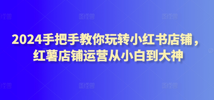 2024手把手教你玩转小红书店铺，红薯店铺运营从小白到大神-21资源库
