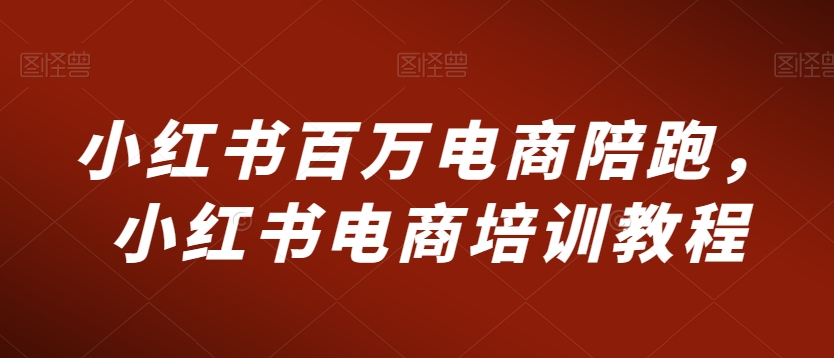 小红书百万电商陪跑，小红书电商培训教程-21资源库