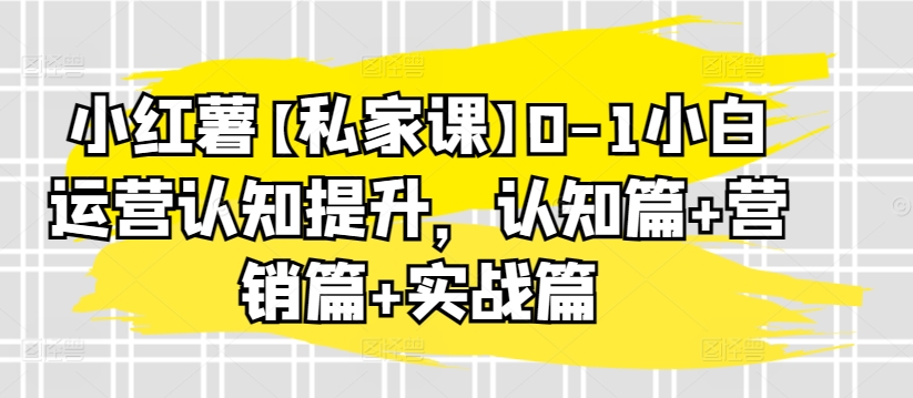 小红薯【私家课】0-1小白运营认知提升，认知篇+营销篇+实战篇-21资源库