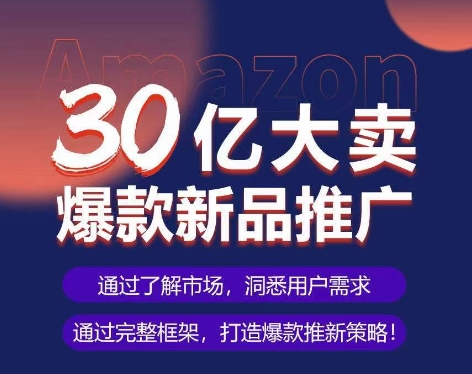 亚马逊·30亿大卖爆款新品推广，可复制、全程案例实操的爆款推新SOP-21资源库