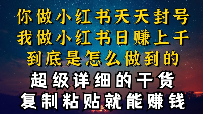 都知道小红书能引流私域变现，可为什么我能一天引流几十人变现上千，但你却频频封号违规被限流【揭秘】-21资源库