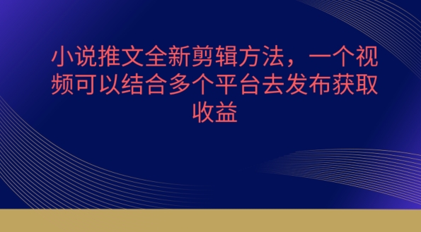 小说推文全新剪辑方法，一个视频可以结合多个平台去发布获取【揭秘】-21资源库