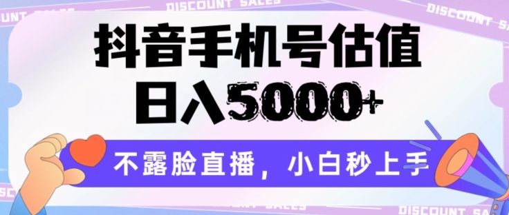 抖音手机号估值，日入5000+，不露脸直播，小白秒上手【揭秘】-21资源库