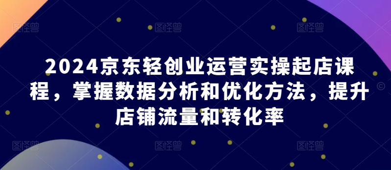 2024京东轻创业运营实操起店课程，掌握数据分析和优化方法，提升店铺流量和转化率-21资源库
