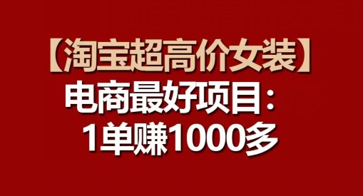 【淘宝超高价女装】电商最好项目：每一单都是高利润-21资源库