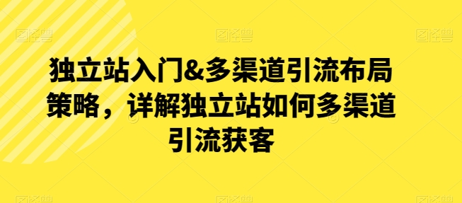 独立站入门&多渠道引流布局策略，详解独立站如何多渠道引流获客-21资源库