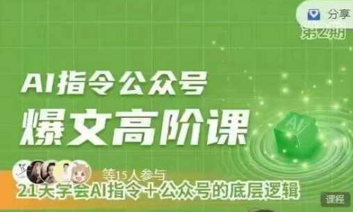 Ai指令公众号高阶课，学会ai指令+公众号的底层逻辑-21资源库