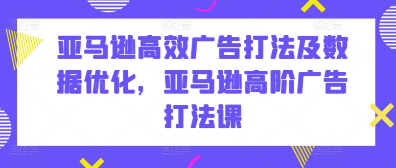 亚马逊高效广告打法及数据优化，亚马逊高阶广告打法课-21资源库