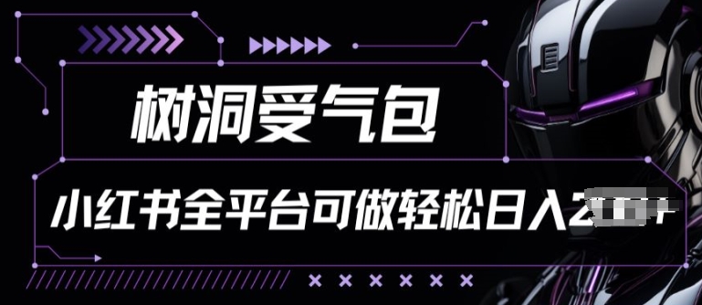 小红书等全平台树洞受气包项目，轻松日入一两张【揭秘】-21资源库