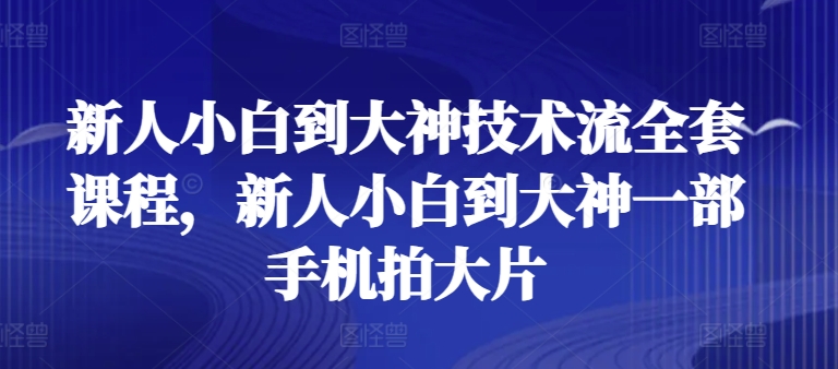 新人小白到大神技术流全套课程，新人小白到大神一部手机拍大片-21资源库