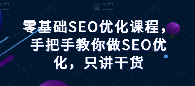 零基础SEO优化课程，手把手教你做SEO优化，只讲干货-21资源库