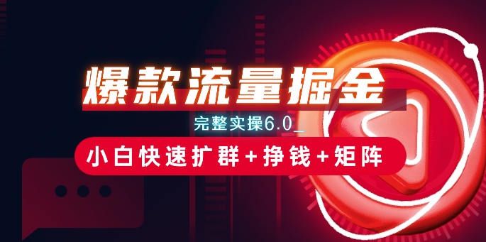 爆款流量掘金_完整实操6.0_小白快速扩群+挣钱+矩阵思路【揭秘】-21资源库