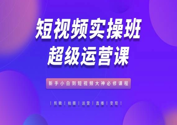 短视频实操班超级运营课，新手小白到短视频大神必修课程-21资源库