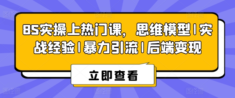 8S实操上热门课，思维模型|实战经验|暴力引流|后端变现-21资源库