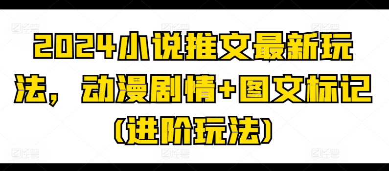 2024小说推文最新玩法，动漫剧情+图文标记(进阶玩法)-21资源库