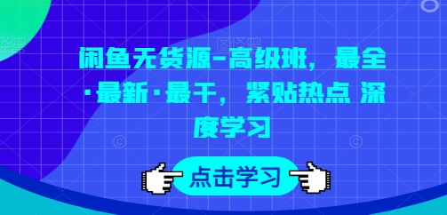 闲鱼无货源-高级班，最全·最新·最干，紧贴热点 深度学习-21资源库