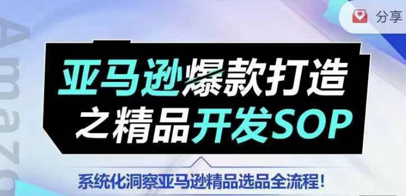 【训练营】亚马逊爆款打造之精品开发SOP，系统化洞察亚马逊精品选品全流程-21资源库