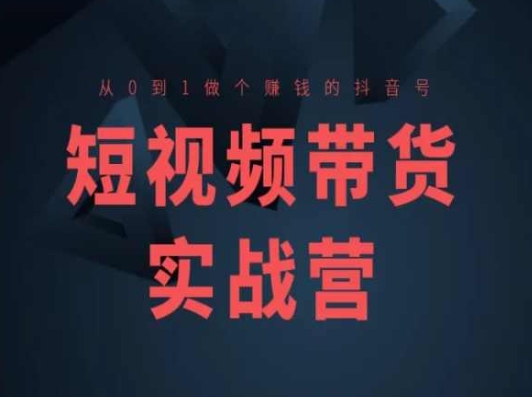 短视频带货实战营(高阶课)，从0到1做个赚钱的抖音号-21资源库